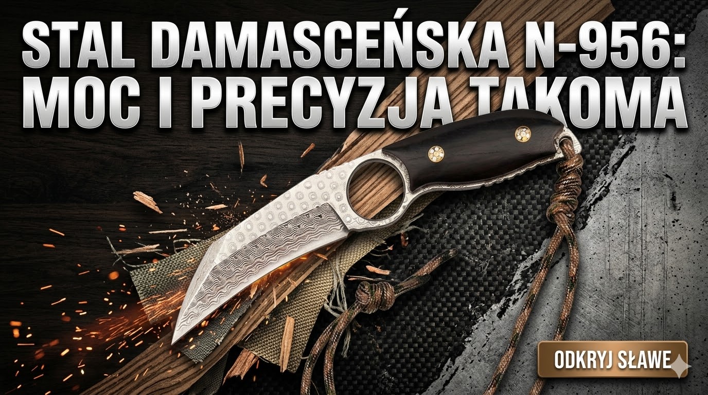 Nóż myśliwski ze stali damasceńskiej